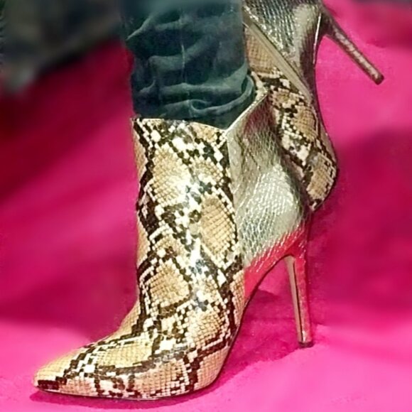 BCBGeneration Snakeskin Heel Ankle Bootie - Picture 3 of 9